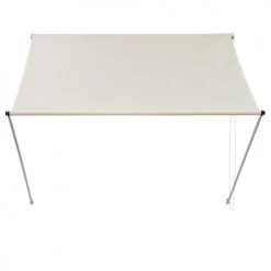 Voiles D'ombrage Auvent ML-Design Beige, 400x120 Cm, En Métal Et Polyester -Tapis extérieur Soldes auvent ml design beige 400x120 cm en metal et polyester 3