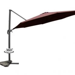 Concept Usine Parasols CASTILLO - Parasol Déporté Et Rotatif Chocolat D3,5m -Tapis extérieur Soldes castillo parasol deporte et rotatif chocolat d3 5m 3