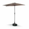 Alice's Garden Parasols Demi Parasol De Balcon Droit Mât En Aluminium Toile Taupe D250cm