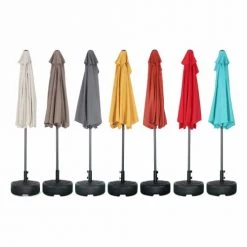 Alice's Garden Parasols Demi Parasol De Balcon Droit Mât En Aluminium Toile Taupe D250cm -Tapis extérieur Soldes demi parasol de balcon droit mat en aluminium toile taupe d250cm 5