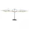Oviala Parasols Double Parasol Déporté Carré En Aluminium 3x3m écru -Tapis extérieur Soldes double parasol deporte carre en aluminium 3x3m ecru