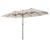 Outsunny Parasols Grand Parasol Acier Polyester Haute Densité Crème -Tapis extérieur Soldes grand parasol acier polyester haute densite creme