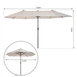 Outsunny Parasols Grand Parasol Acier Polyester Haute Densité Crème 10 Outsunny Parasols Grand Parasol Acier Polyester Haute Densité Crème -Tapis extérieur Soldes grand parasol acier polyester haute densite creme 2
