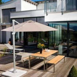 Weishäupl Parasols Housse De Protection Pour Parasol Déporté Tissus Gris -Tapis extérieur Soldes housse de protection pour parasol deporte tissus gris 1