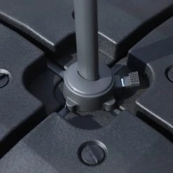 Outsunny Parasols Lot De 4 Poids De Lestage Carré HDPE Noir -Tapis extérieur Soldes lot de 4 poids de lestage carre hdpe noir 2