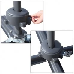 Outsunny Parasols Lot De 4 Poids De Lestage Carré HDPE Noir -Tapis extérieur Soldes lot de 4 poids de lestage carre hdpe noir 3