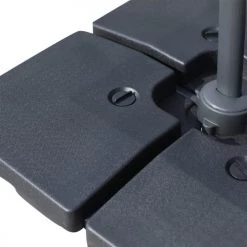 Outsunny Parasols Lot De 4 Poids De Lestage Carré HDPE Noir -Tapis extérieur Soldes lot de 4 poids de lestage carre hdpe noir 4