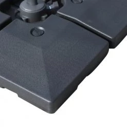 Outsunny Parasols Lot De 4 Poids De Lestage Carré HDPE Noir -Tapis extérieur Soldes lot de 4 poids de lestage carre hdpe noir 5