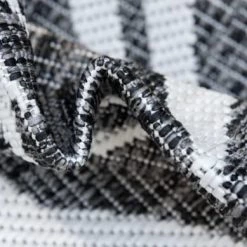 Nazar MOA - Tapis Extérieur/intérieur Graphique Noir 120x160cm -Tapis extérieur Soldes moa tapis exterieur interieur graphique noir 120x160cm 3