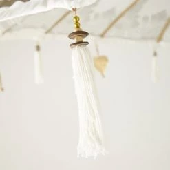 Maisons Du Monde Parasols Ombrelle En Coton écru Motifs Dorés -Tapis extérieur Soldes ombrelle en coton ecru motifs dores 1000 1 24 189075 5