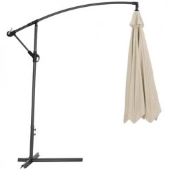 Tectake Parasols Parasol 350 Cm Avec Housse De Protection Beige -Tapis extérieur Soldes parasol 350 cm avec housse de protection beige 2