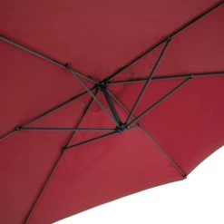 Tectake Parasols Parasol 350 Cm Avec Housse De Protection Rouge -Tapis extérieur Soldes parasol 350 cm avec housse de protection rouge 5