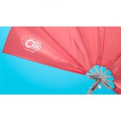 Oviala Parasols Parasol Clic Clac Des Plages En Acier Rose -Tapis extérieur Soldes parasol clic clac des plages en acier rose 3