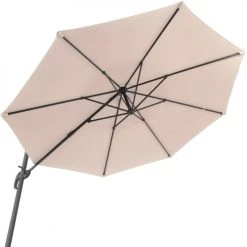 Tectake Parasols Parasol DARIA 300 Cm Avec Pied Déporté Et Housse De Protection Beige -Tapis extérieur Soldes parasol daria 300 cm avec pied deporte et housse de protection beige 2