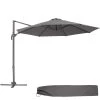Tectake Parasols Parasol DARIA 300 Cm Avec Pied Déporté Et Housse De Protection Gris -Tapis extérieur Soldes parasol daria 300 cm avec pied deporte et housse de protection gris