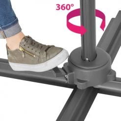 Tectake Parasols Parasol DARIA 300 Cm Avec Pied Déporté Et Housse De Protection Gris -Tapis extérieur Soldes parasol daria 300 cm avec pied deporte et housse de protection gris 4