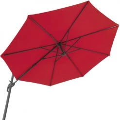 Tectake Parasols Parasol DARIA 300 Cm Avec Pied Déporté Et Housse De Protection Rouge -Tapis extérieur Soldes parasol daria 300 cm avec pied deporte et housse de protection rouge 2