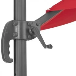 Tectake Parasols Parasol DARIA 300 Cm Avec Pied Déporté Et Housse De Protection Rouge -Tapis extérieur Soldes parasol daria 300 cm avec pied deporte et housse de protection rouge 3