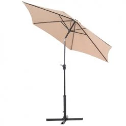 Beliani Parasols Parasol De Jardin Beige Sable ⌀ 270 Cm -Tapis extérieur Soldes parasol de jardin beige sable 270 cm 3