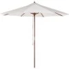Beliani Parasols Parasol De Jardin En Bois Avec Toile Beige Clair ⌀ 270 Cm