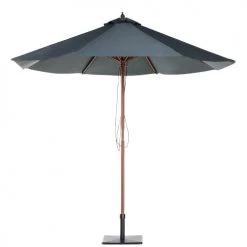 Beliani Parasols Parasol De Jardin En Bois Avec Toile Gris Foncé D270cm -Tapis extérieur Soldes parasol de jardin en bois avec toile gris fonce d270cm 4