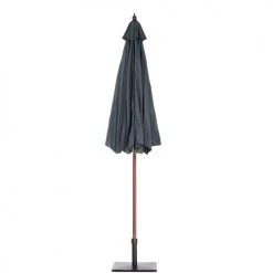 Beliani Parasols Parasol De Jardin En Bois Avec Toile Gris Foncé D270cm -Tapis extérieur Soldes parasol de jardin en bois avec toile gris fonce d270cm 5