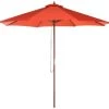 Beliani Parasols Parasol De Jardin En Bois Avec Toile Rouge D270cm 2 Beliani Parasols Parasol De Jardin En Bois Avec Toile Rouge D270cm -Tapis extérieur Soldes parasol de jardin en bois avec toile rouge d270cm