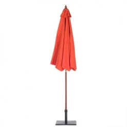 Beliani Parasols Parasol De Jardin En Bois Avec Toile Rouge D270cm -Tapis extérieur Soldes parasol de jardin en bois avec toile rouge d270cm 4