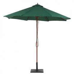 Beliani Parasols Parasol De Jardin En Bois Avec Toile Verte D270cm -Tapis extérieur Soldes parasol de jardin en bois avec toile verte d270cm 2