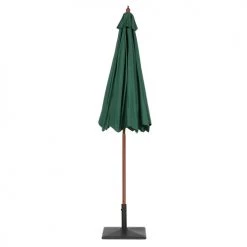 Beliani Parasols Parasol De Jardin En Bois Avec Toile Verte D270cm -Tapis extérieur Soldes parasol de jardin en bois avec toile verte d270cm 3