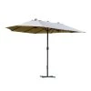 Outsunny Parasols Parasol De Jardin XXL à Manivelle Acier Polyester Café Latte -Tapis extérieur Soldes parasol de jardin xxl a manivelle acier polyester cafe latte
