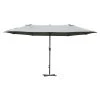 Outsunny Parasols Parasol De Jardin XXL à Manivelle Acier Polyester Haute Densité Gris -Tapis extérieur Soldes parasol de jardin xxl a manivelle acier polyester haute densite gris
