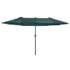 Outsunny Parasols Parasol De Jardin XXL Vert -Tapis extérieur Soldes parasol de jardin xxl vert