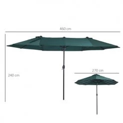 Outsunny Parasols Parasol De Jardin XXL Vert 10 Outsunny Parasols Parasol De Jardin XXL Vert -Tapis extérieur Soldes parasol de jardin xxl vert 2