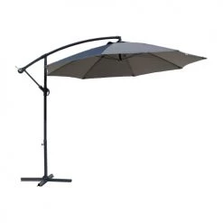Mobili Rebecca Parasols Parasol Déporté 3x3 M En Acier Et Polyester Gris