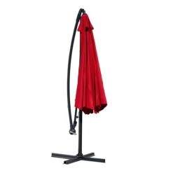 Mobili Rebecca Parasols Parasol Déporté 3x3 M En Acier Et Polyester Rouge -Tapis extérieur Soldes parasol deporte 3x3 m en acier et polyester rouge 2