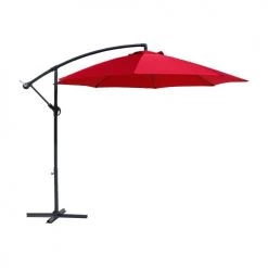 Mobili Rebecca Parasols Parasol Déporté 3x3 M En Acier Et Polyester Rouge