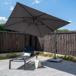 Arbonie Parasols Parasol Déporté 3x3m Taupe -Tapis extérieur Soldes parasol deporte 3x3m taupe 10