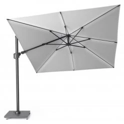 Platinum Parasols Parasol Déporté Avec LED 3x3m Gris Clair