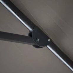 Platinum Parasols Parasol Déporté Avec LED 3x3m Taupe -Tapis extérieur Soldes parasol deporte avec led 3x3m taupe 5