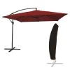 Happy Garden Parasols Parasol Déporté Carré 2,7x2,7m Acier Toile Rouge Avec Housse