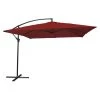 Happy Garden Parasols Parasol Déporté Carré 2,7x2,7m En Acier Et Toile Rouge