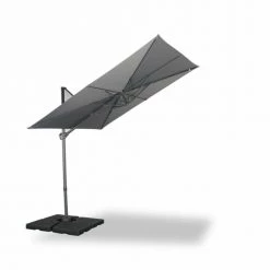 Alice's Garden Parasols Parasol Déporté Carré 250 X 250 Cm En Aluminium Gris -Tapis extérieur Soldes parasol deporte carre 250 x 250 cm en aluminium gris 2