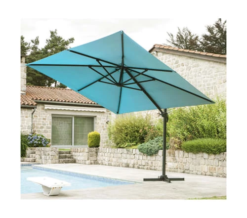 Ozalide Parasols Parasol Déporté Carré 3x3 M En Aluminium Bleu Canard 4 Ozalide Parasols Parasol Déporté Carré 3x3 M En Aluminium Bleu Canard – Image 2