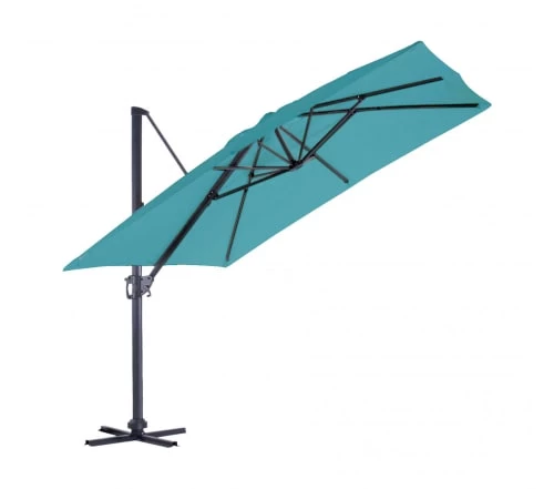 Ozalide Parasols Parasol Déporté Carré 3x3 M En Aluminium Bleu Canard 5 Ozalide Parasols Parasol Déporté Carré 3x3 M En Aluminium Bleu Canard – Image 3