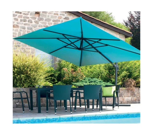 Ozalide Parasols Parasol Déporté Carré 3x3 M En Aluminium Bleu Canard 6 Ozalide Parasols Parasol Déporté Carré 3x3 M En Aluminium Bleu Canard – Image 4