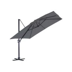Ozalide Parasols Parasol Déporté Carré 3x3 M En Aluminium Gris Anthracite -Tapis extérieur Soldes parasol deporte carre 3x3 m en aluminium gris anthracite 2