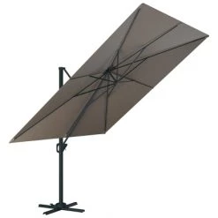Ozalide Parasols Parasol Déporté Carré 3x3 M En Aluminium Gris Anthracite