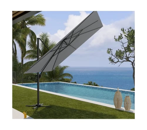 Ozalide Parasols Parasol Déporté Carré 3x3 M En Aluminium Gris Perle 4 Ozalide Parasols Parasol Déporté Carré 3x3 M En Aluminium Gris Perle – Image 2