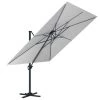 Ozalide Parasols Parasol Déporté Carré 3x3 M En Aluminium Gris Perle -Tapis extérieur Soldes parasol deporte carre 3x3 m en aluminium gris perle
